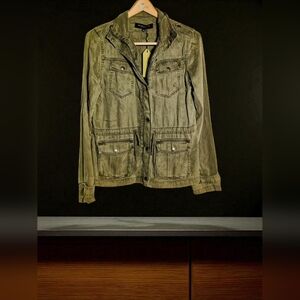 Max Jeans XS Green Khaki Military Field Utility Jacket NWT